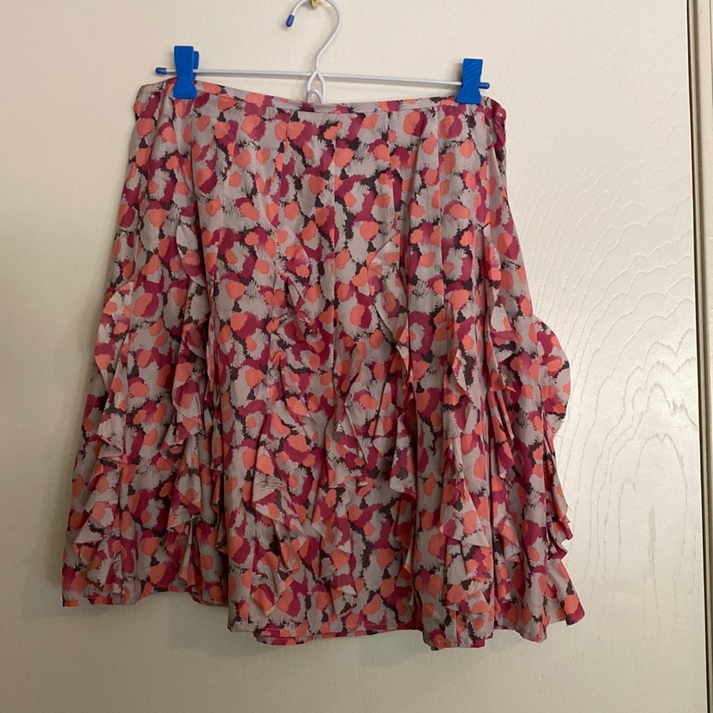 Garnet Hill skirt, size 10, gray and pink
